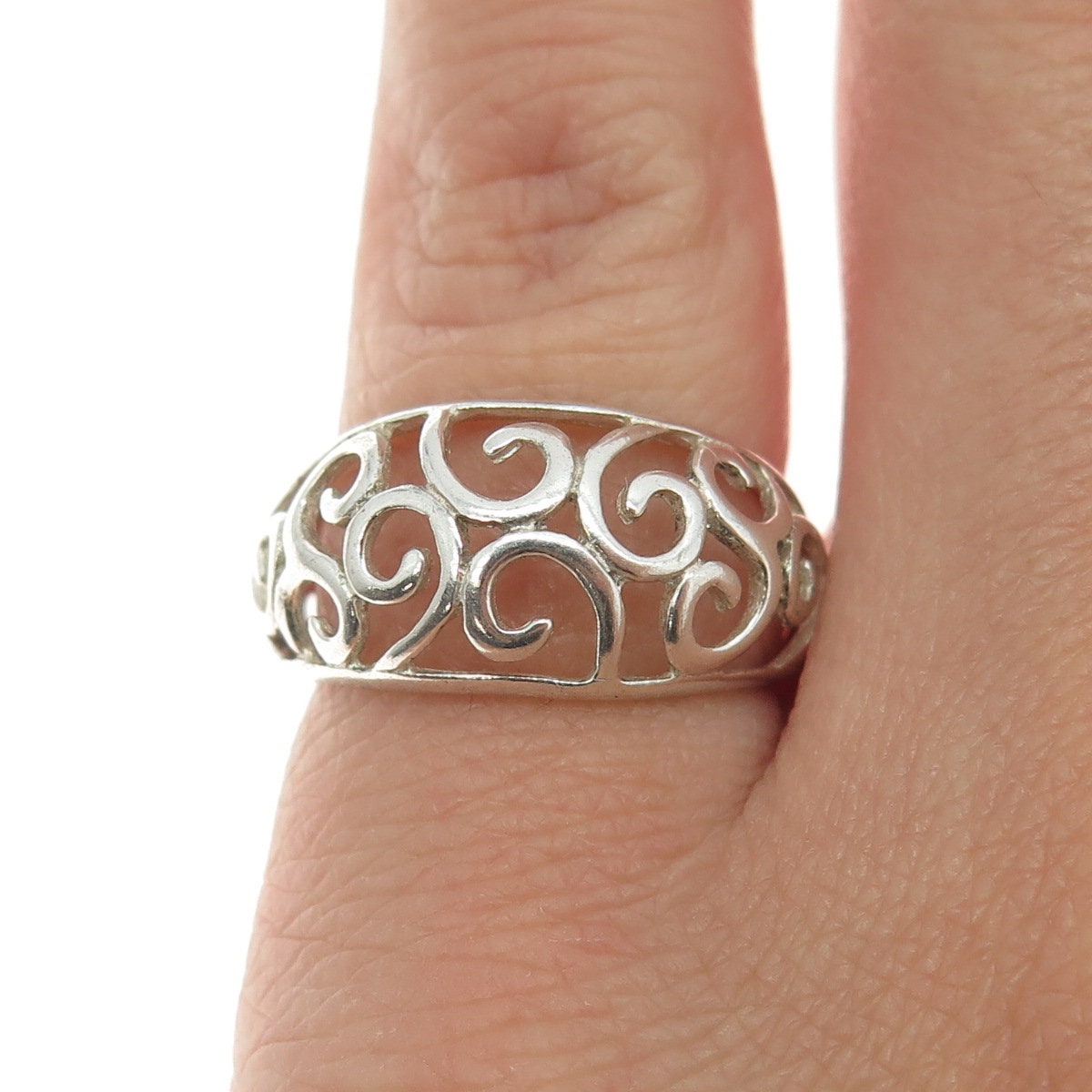 925 Sterling Silver Vintage Swirl Ornate Ring Size 5.25 - Etsy
