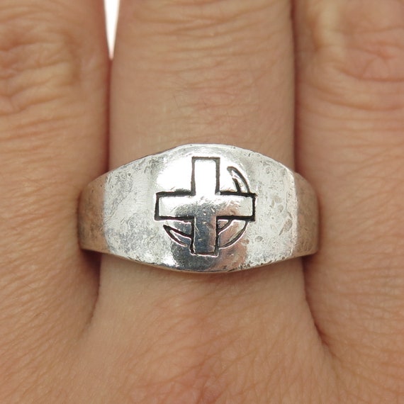 ヴィンテージ　シルバー　925 クラダリング　アンティーク　アメリカ　ユーロ Vintage ring size 10.25 - Gem
