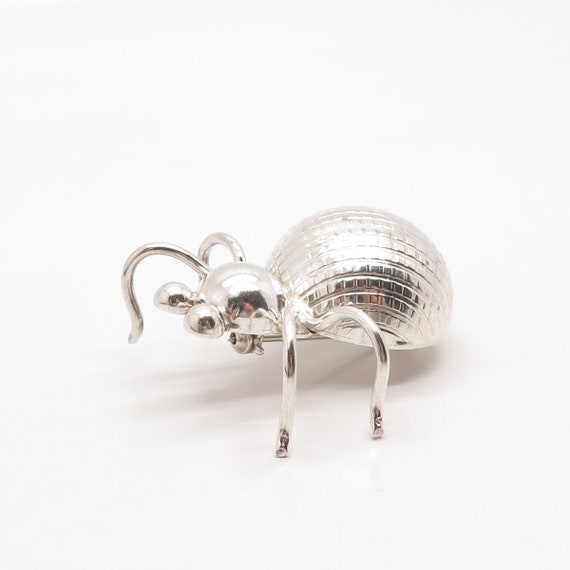 925 Sterling Silver Vintage Mexico Beatle Insect … - image 4