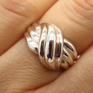 925 Sterling Silver Crossover Design Ring Size 6 1/4