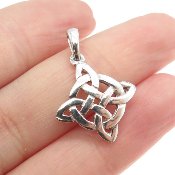 925 Sterling Silver Vintage Celtic Cross Pendant - image 1