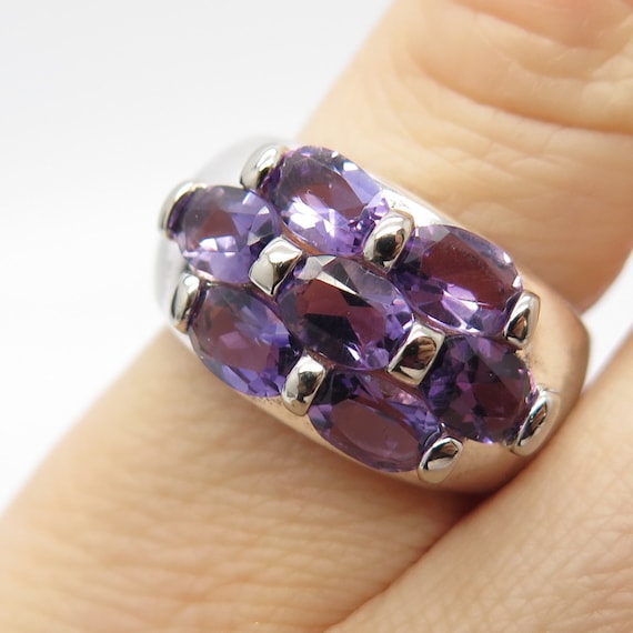 Grosse bague argent améthyste - France