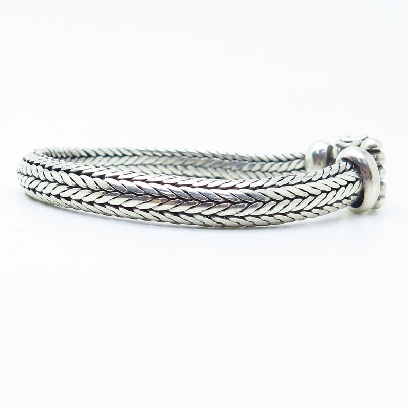 925 Sterling Silver Thick Braided Bracelet 6.5