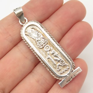 925 Sterling Silver Vintage Egyptian Cartouche Pendant