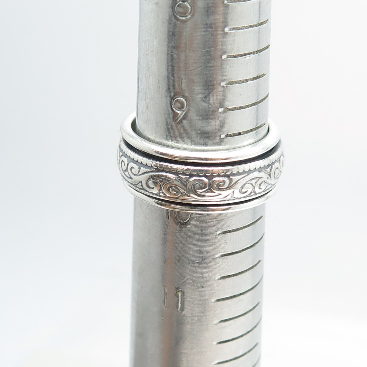 925 Sterling Silver Vintage Mexico Floral Ornate Rotating 925 Sterling Silver Vintage Mexico Floral Ornate Rotating