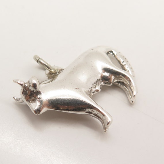 925 Sterling Silver Vintage Bull / Ox 3D Pendant - image 5