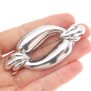 925 Sterling Silver Vintage Modernist Pin Brooch