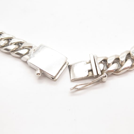 925 Sterling Silver Vintage Mexico Cuban Chain Ne… - image 4
