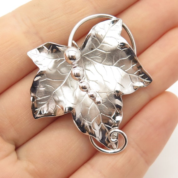 925 Sterling Silver Vintage Carl Art Grape Leaf P… - image 1