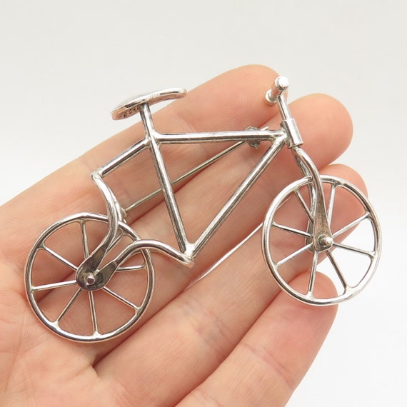 Tandem Bicycle Charm Sterling Silver Antiqued Finish Tandem Bicycle Charm Sterling Silver Antiqued Finish