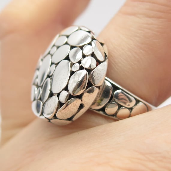 925 Sterling Silver Vintage Pebble Ring Size 6.5 - Etsy