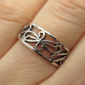 925 Sterling Silver Vintage Swirl Ring Size 6 3/4