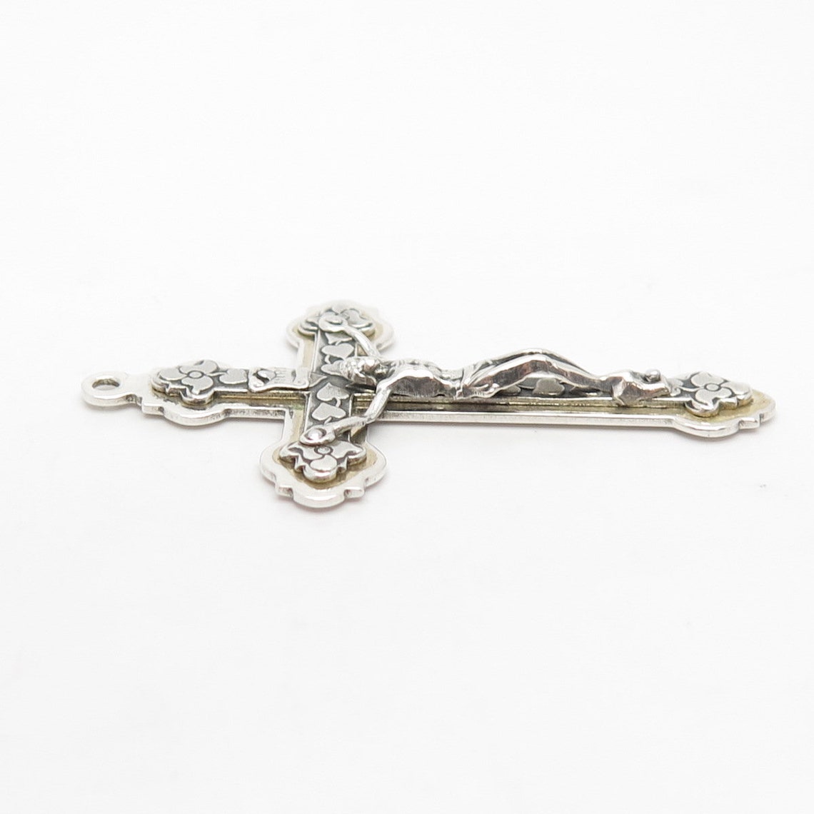 925 Sterling Silver Antique Italy Crucifix Cross Pendant Etsy