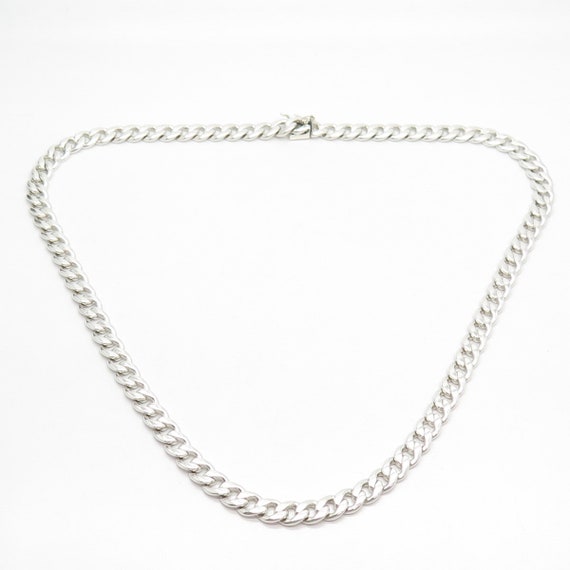 925 Sterling Silver Vintage Cuban Chain Necklace … - image 4