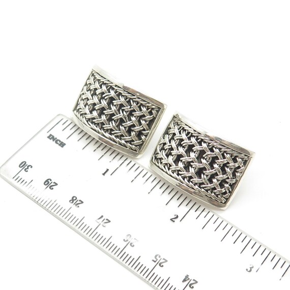 925 Sterling Silver Vintage Louis Hill Woven Clip… - image 3