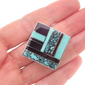 Ray Tracey & Knifewing Segura Old Pawn Sterling Vintage Multi-Gem Slide Pendant