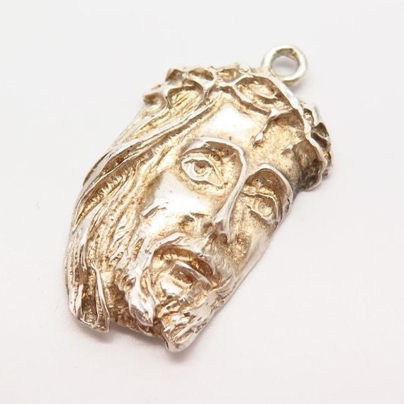 925 Sterling Silver Jesus Head Pendant, Jesus Piece