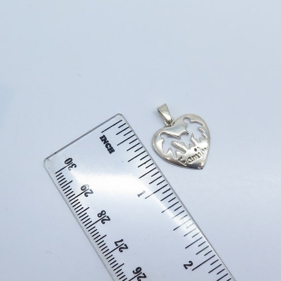 925 Sterling Silver Vintage "Family" Heart Cutout… - image 3