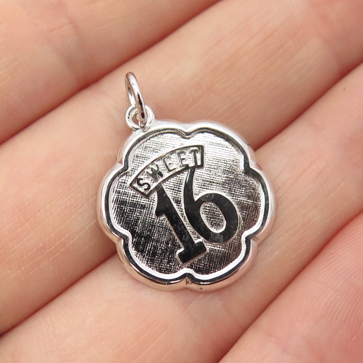 925 Sterling Silver Sweet 16 Charm and Pendant 925 Sterling Silver Sweet 16 Charm and Pendant