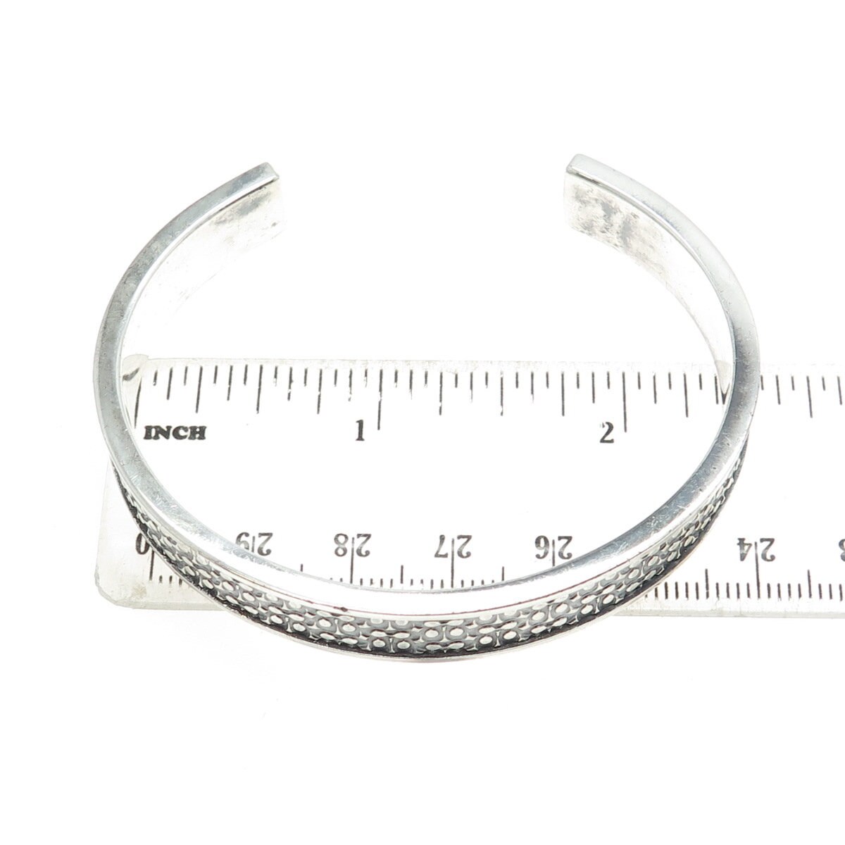 COACH 925 Sterling Silver Vintage Signature Logo Adjustable Cuff