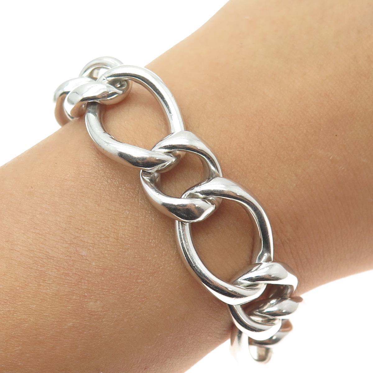 WALTER LAMPL 925 Sterling Silver Antique Art Deco Curb Link