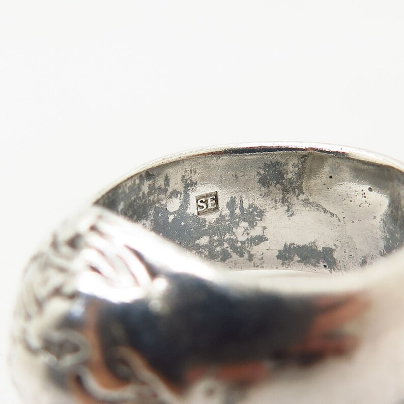 925 Sterling Silver Vintage London Globe Design Mens Ring Size 9 34