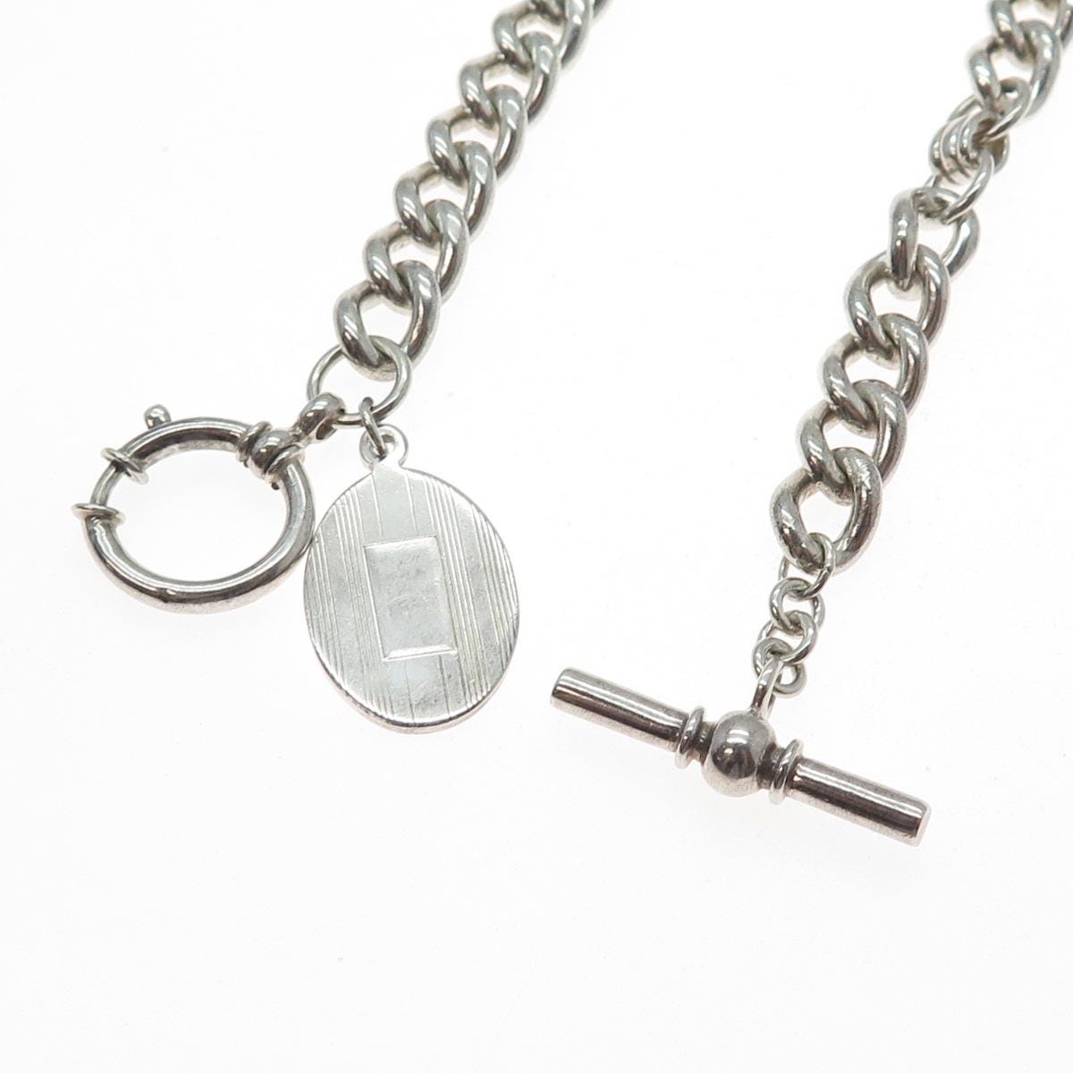 RALPH LAUREN 925 Sterling Silver Vintage Pocket Watch Fob Chain 16