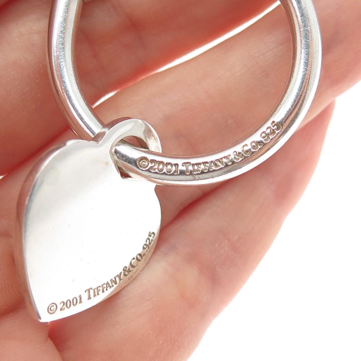 レア TIFFANY ティファニー キーリング 2001 ハートタグ 925 TIFFANY & CO. 925 Sterling Silver Vintage 2001 Heart Tag Screw