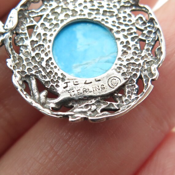 JEZLAINE 9925 Sterling Silver Vintage Mexico Real Turquoise Gem