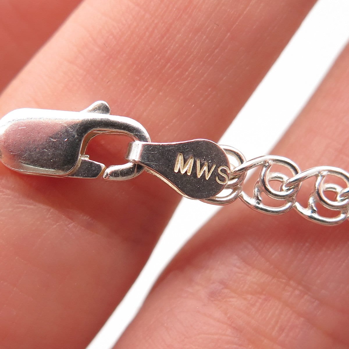 925 Sterling Silver Vintage Italy Ornate Pendant Modernist Chain