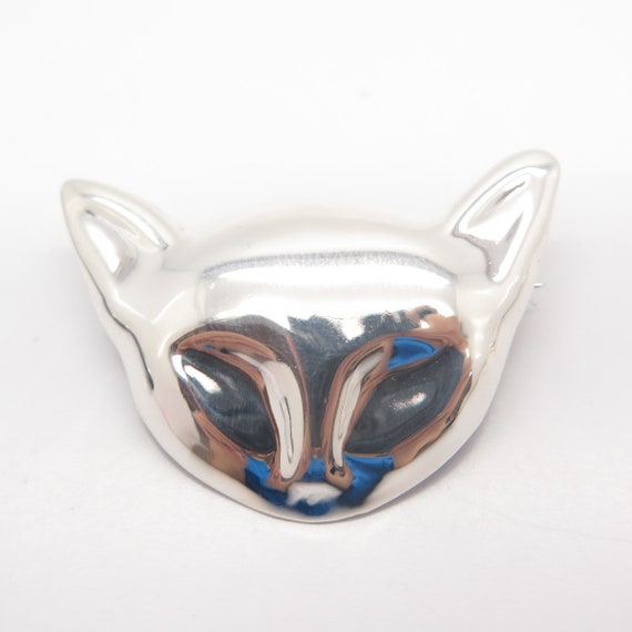 925 Sterling Silver Vintage Mexico Cat / Kitty Pi… - image 4