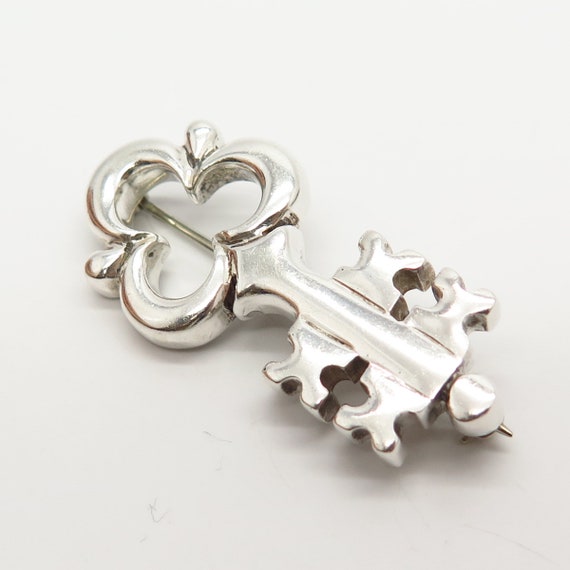 925 Sterling Silver Vintage Zina Key Design Pin B… - image 3