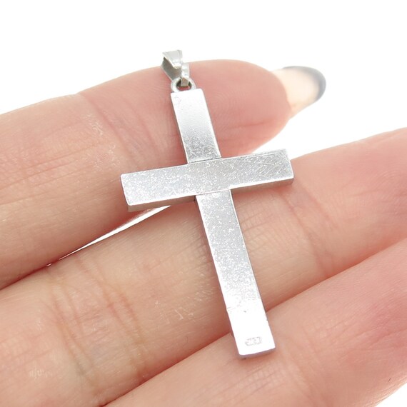 925 Sterling Silver Antique Art Deco Cross Religi… - image 2