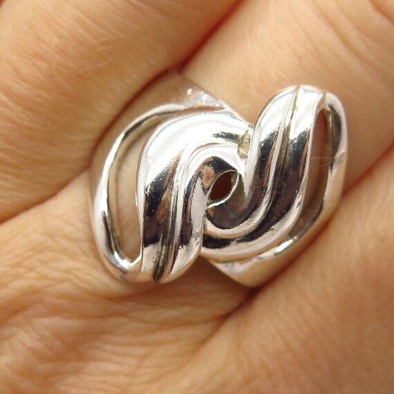 925 Sterling Silver Infinity Swirl Design Ring Si… - image 1