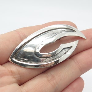 925 Sterling Silver Vintage Modernist Pin Brooch