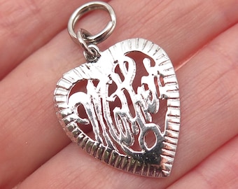 925 Sterling Silver Vintage Mother Heart Mini Charm Pendant - Etsy