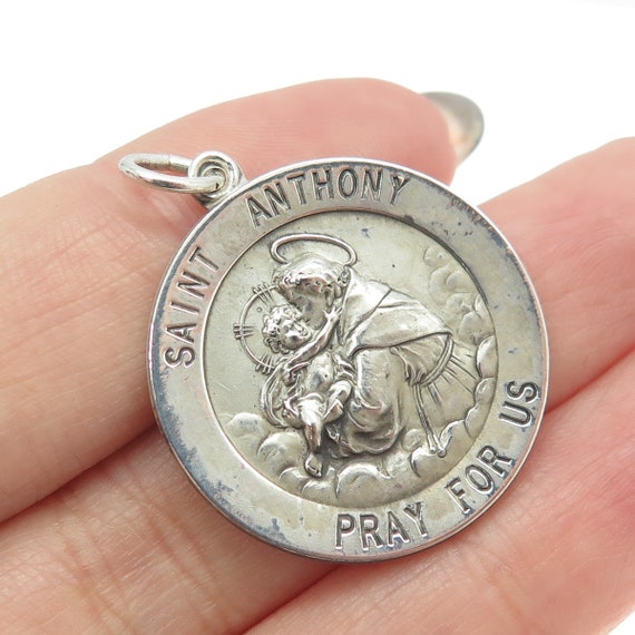 925 Sterling Silver Antique Art Deco St. Anthony … - image 1