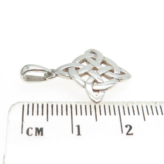 925 Sterling Silver Vintage Celtic Cross Pendant - image 3