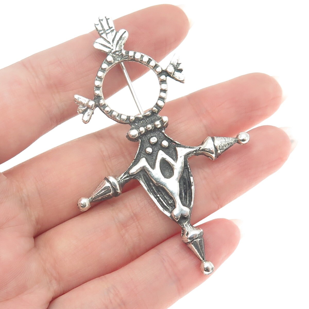 Ancienne Broche Croix Touareg En Argent Avec Poinçons - Bijou Ethnique