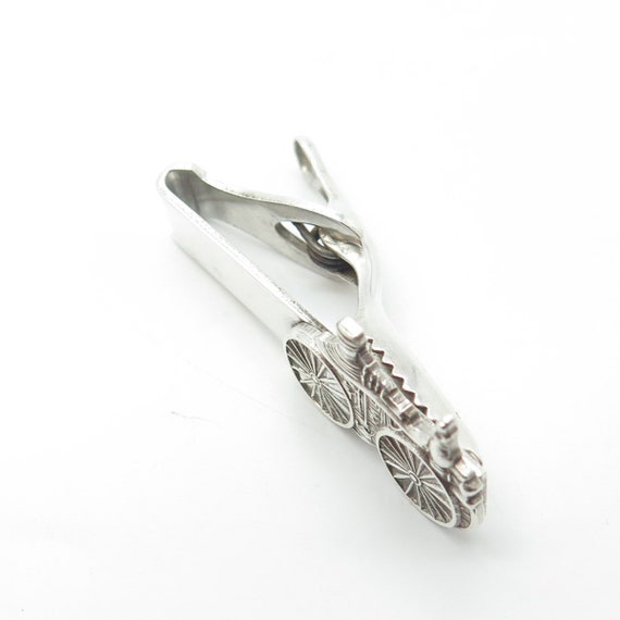 925 Sterling Silver Vintage Carriage Tie Clip - image 5