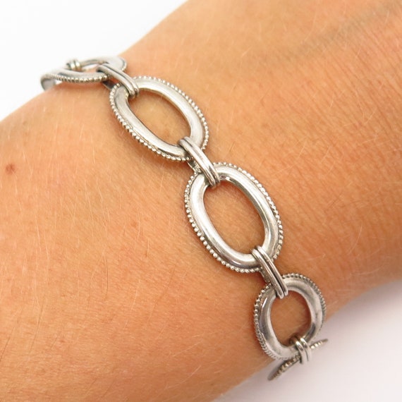 アクセサリー Vintage Silver Oval Tick Bracelet 925 8