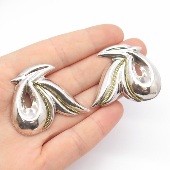 925 Sterling Silver 2-Tone Vintage Mexico Twisted… - image 2