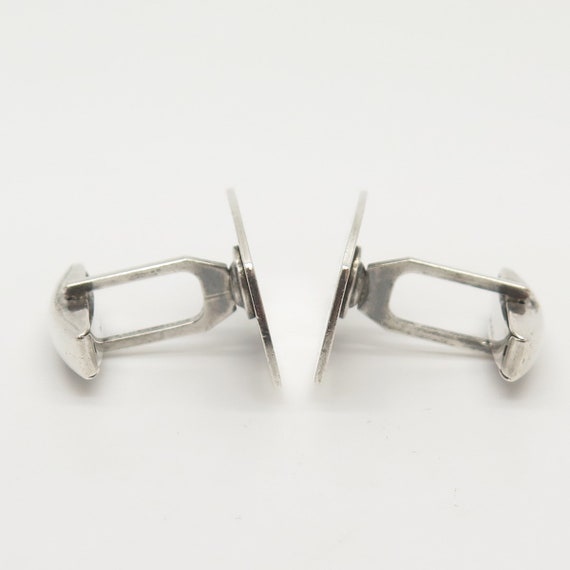 925 Sterling Silver Vintage Etched Cufflinks - image 5