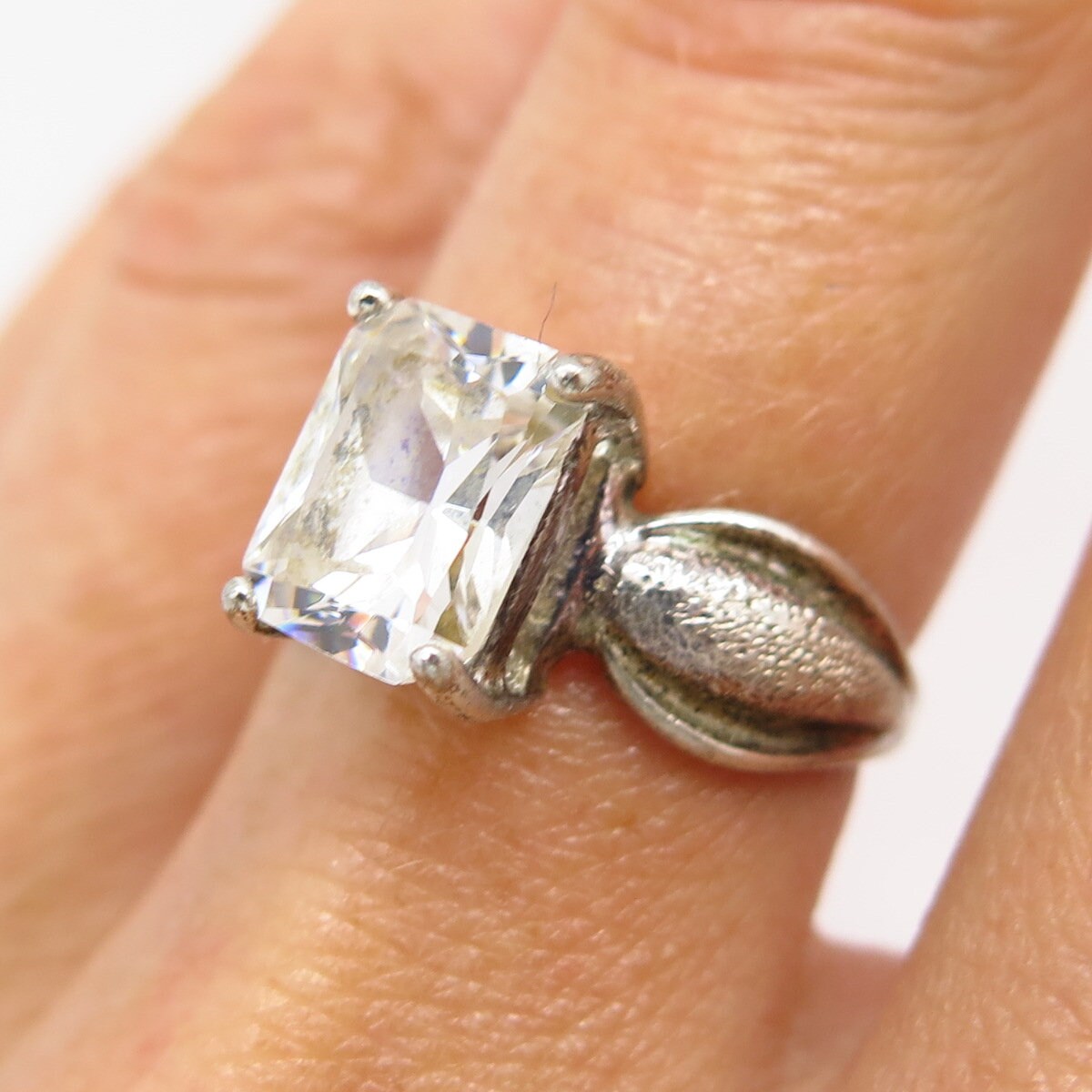925 Sterling Silver UTC C Z Cocktail Ring Size 6 - Etsy