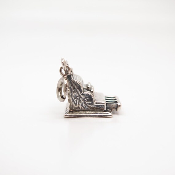 925 Sterling Silver Vintage Cashbox Charm Pendant - image 6