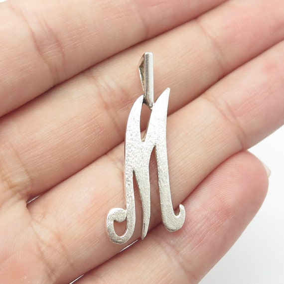 Sterling silver m initial cheap necklace