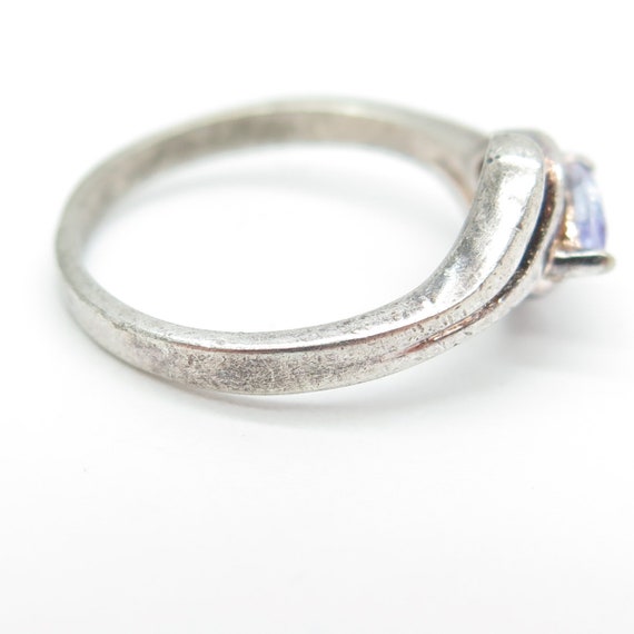 925 Sterling Silver Vintage Lavender C Z Ring Siz… - image 6