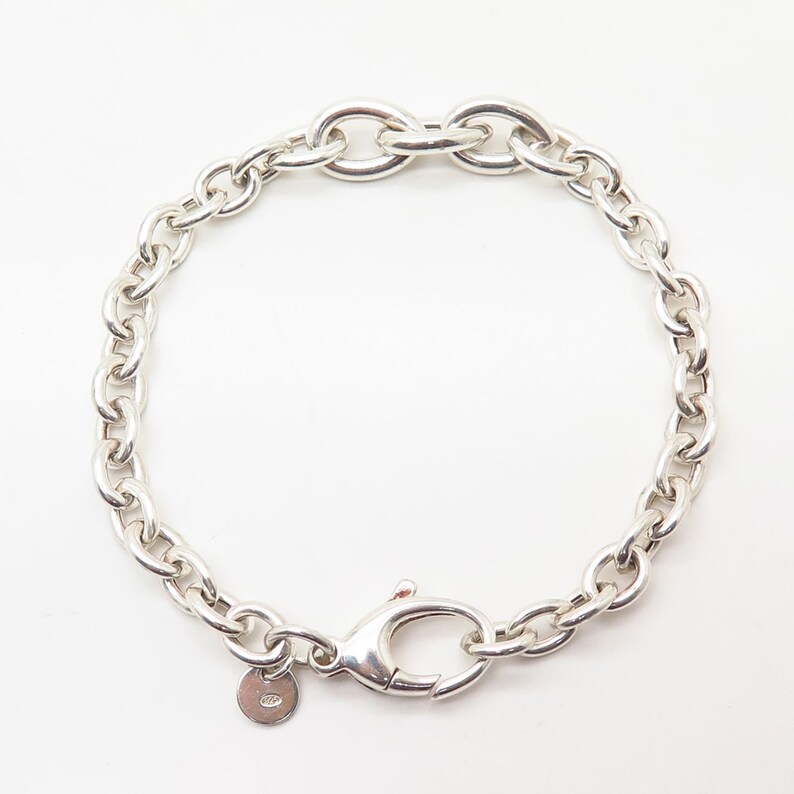 Signed 925 Sterling Silver Cable Link Bracelet 6 34