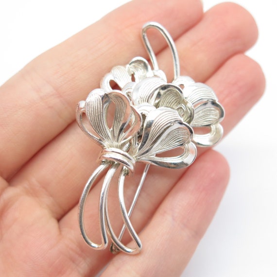 925 Sterling Silver Vintage Forstner Floral Pin Brooch