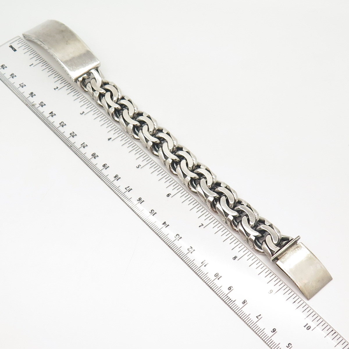 925 Sterling Silver Vintage Mexico ID Thick Heavy Byzantine 925 Sterling Silver Vintage Mexico ID Thick Heavy Byzantine
